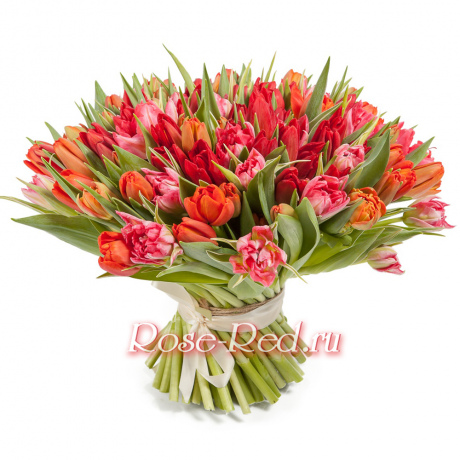 Большой букет с пионовидными тюльпанами