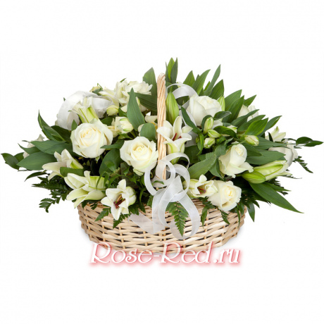 Белоснежка.Корзина белых цветов.